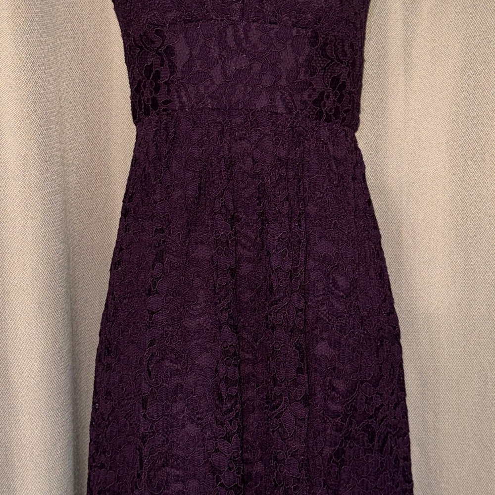 David's Bridal Deep Purple Backless Dress